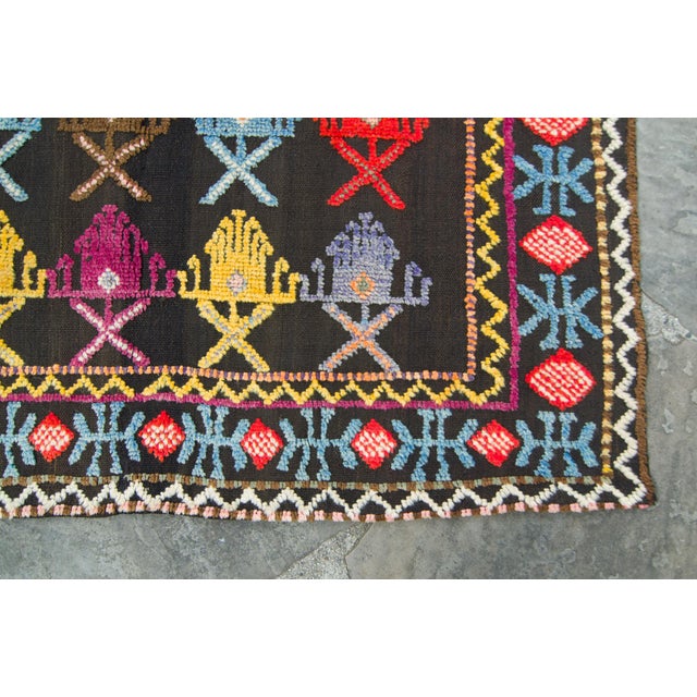 1910s Antique Moroccan Flatweave Colorful Kilim Wool Hand Knotted Rug - 5’3” X 9’1” For Sale In Los Angeles - Image 6 of 11
