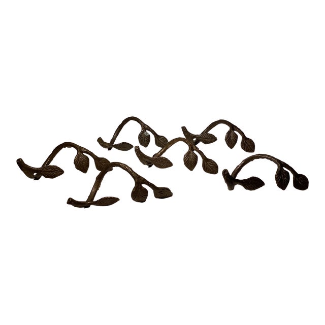 Bronze Leaf Napkin Rings - Set of 6 For Sale