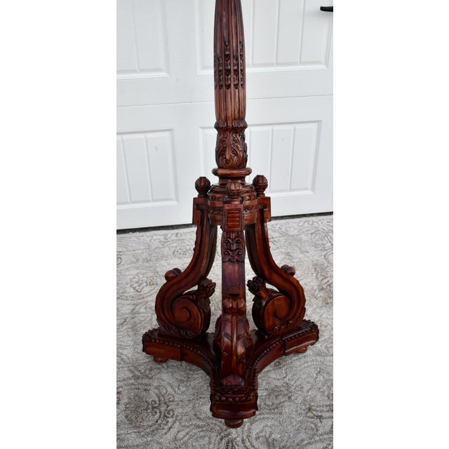 Wood Vintage Carved Mahogany Regency Style Tall Pedestal/Plant Stand For Sale - Image 7 of 11