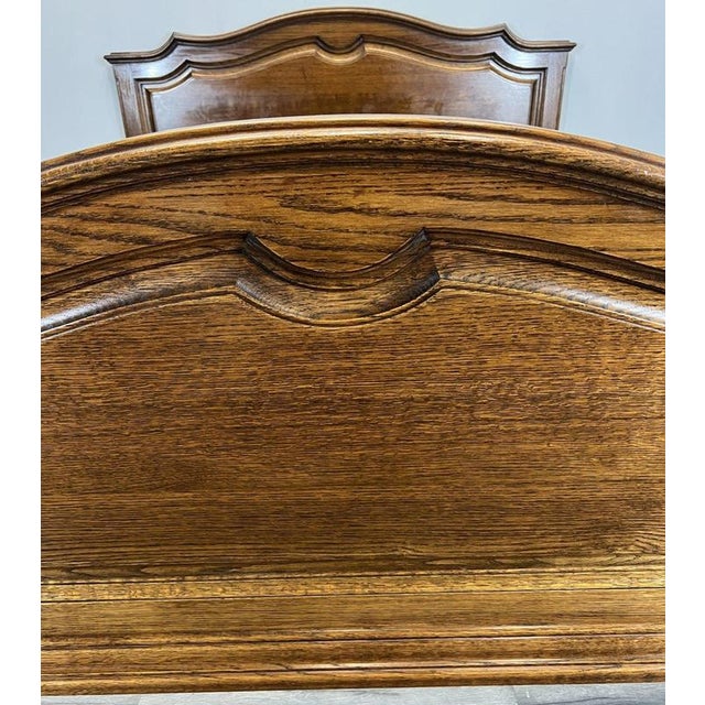 Vintage French Style King Size Bed Frame in Oak For Sale - Image 6 of 13