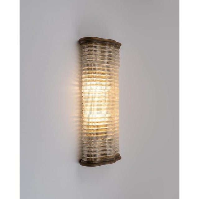 Venini Large Art Deco Venini Murano Glass Wall Lamp 1950s attributed to Carlo Scarpa for Venini For Sale - Image 4 of 10