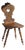 Antique Alpine Folk Art Oak Chair with Carved Face Mask For Sale