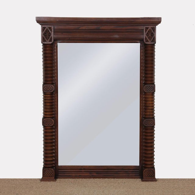 Brown Large Mirror in the style of Charles Dudouyt, 1940 For Sale - Image 8 of 8
