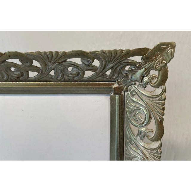 Mid-Century Modern Nice Vintage Gold Metal Picture Frame For Sale - Image 3 of 8