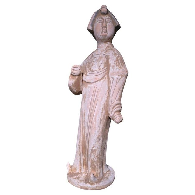 Chinese Terracotta Court Lady Figurine, 1950s For Sale - Image 10 of 10