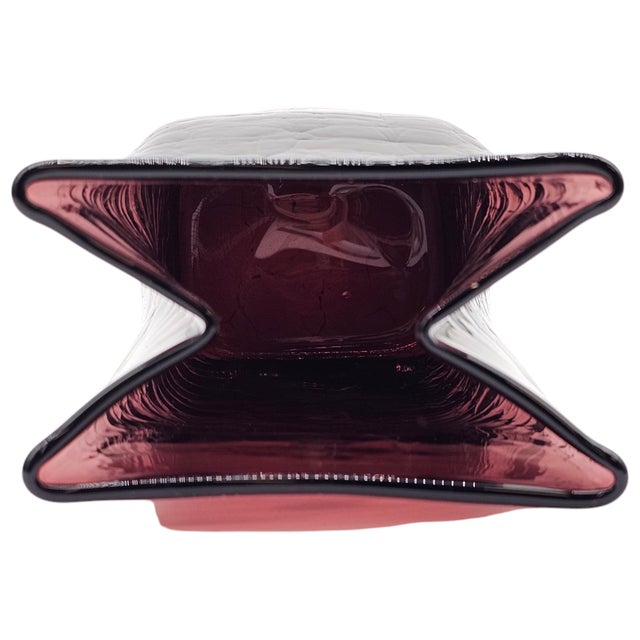 Traditional Blenko Paper Bag Vase in Amethyst by Don Shepard, Crackle Glass Finish, Signed For Sale - Image 3 of 6