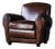 Matthew Izzo Home Leather Gustav Library Club Chair For Sale