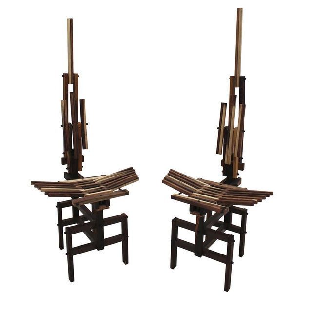 Set of Italian Sculptural Wooden Chairs by Anacleto Spazzapan, 1980s For Sale - Image 18 of 18
