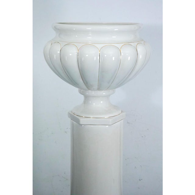 A stunning oversized vase and matching column designed by renowned Italian designer Tommaso Barbi in the 1970s. Labeled....