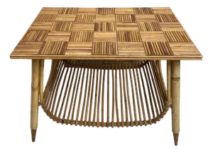Rattan and Bamboo Coffee Table, 1960s