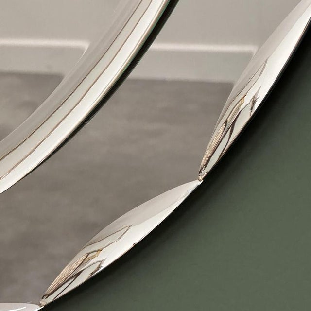 Italian Oval Mirror with Faceted Glass Frame from Crystal Arte, 1970s For Sale - Image 9 of 16