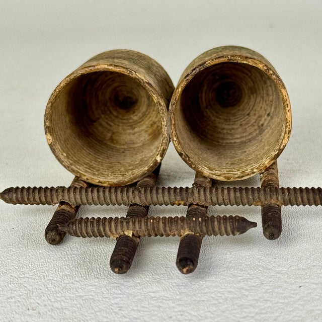Wood Miniature Vintage Tramp Art Hand Made Objet d'Art of Planters With Trellis For Sale - Image 7 of 7