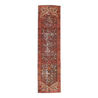 Mid 20th Century Distressed Antique Malayer Runner For Sale