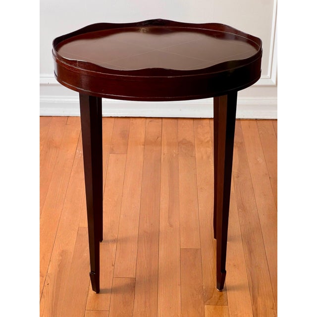 Wood 1990s Barbara Barry for Baker Mahogany Oval Small Side or Drinks Table For Sale - Image 7 of 14