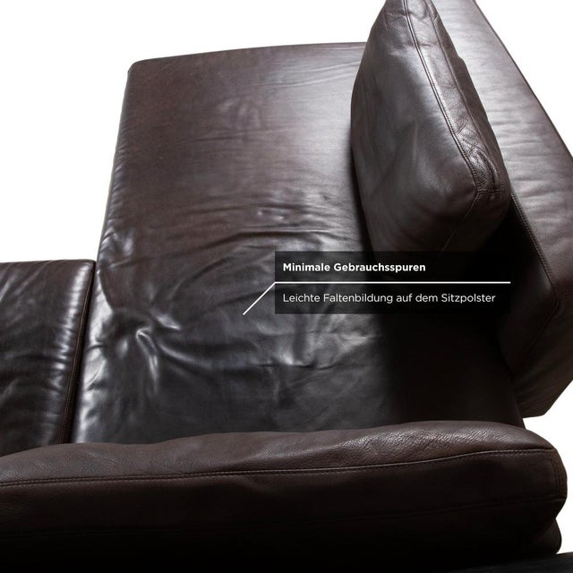 Moule Leather Corner Sofa in Brown Chrome with Manual Function from Brühl For Sale - Image 10 of 18