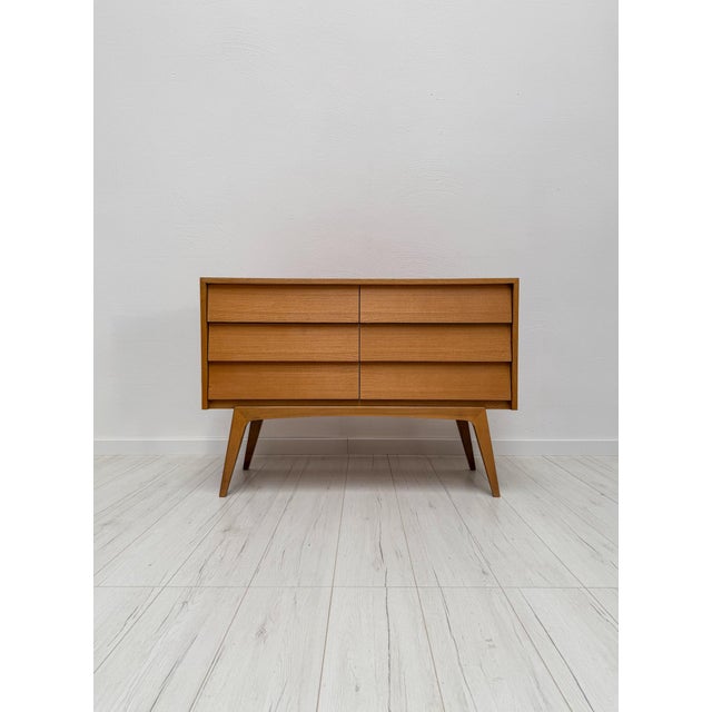 Vintage German Walnut Chest of Drawers, 1950s For Sale - Image 10 of 10
