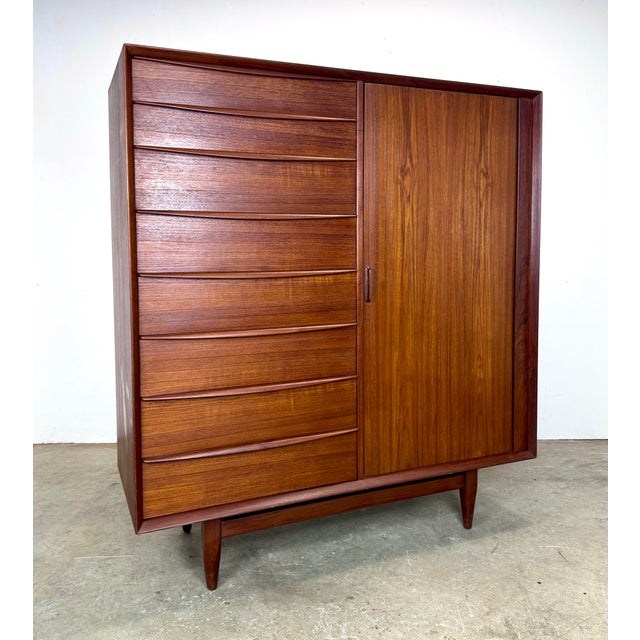 Mid-Century Modern Svend Madsen for Falster Mobelfabrik Danish Mid-Century Modern Teak Dresser / Armoire For Sale - Image 3 of 12