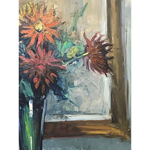 Nicola Sponza, Flowers, Oil Painting on Canvas, 20th Century, Framed For Sale - Image 4 of 8