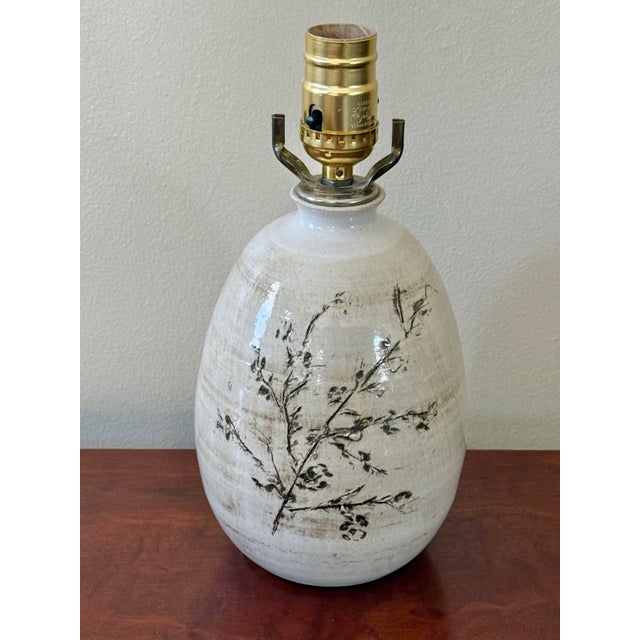 Ceramic Late 20th Century Studio Pottery Table Lamp, Signed For Sale - Image 7 of 7