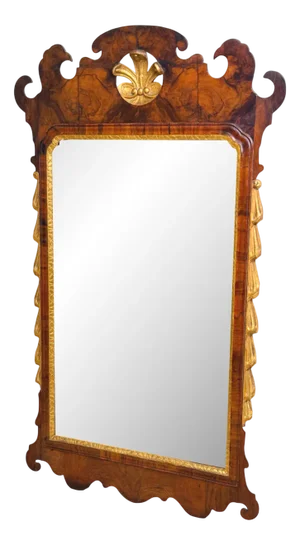 Large George II Walnut and Gilt Wall Mirror, 1735