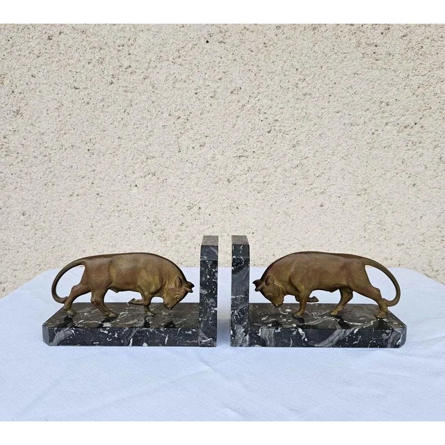Art Deco Bronze Bookends, Set of 2 For Sale - Image 3 of 13