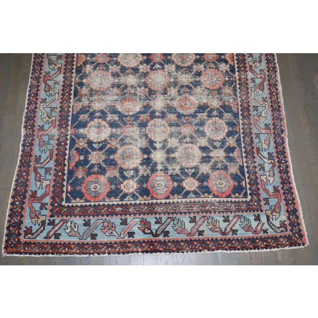 Early 20th Century Worn Persian Mini Khani Malayer Rug - 4'4" x 6'2" For Sale In New York - Image 6 of 7