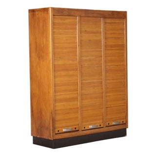 Vintage Rolling Shutter Cabinet, 1950s For Sale