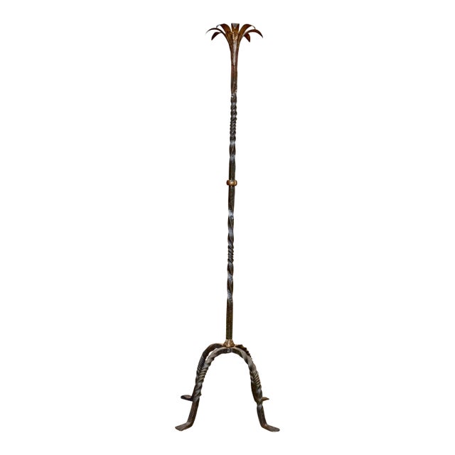 Mid-Century French Iron Floor Lamp For Sale