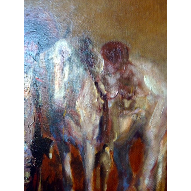 Red Large 1976 Buck McCain "Escaped" Cowboy Scene Oil on Canvas Original Western Frame, Signed & Inscribed Western Art For Sale - Image 8 of 12