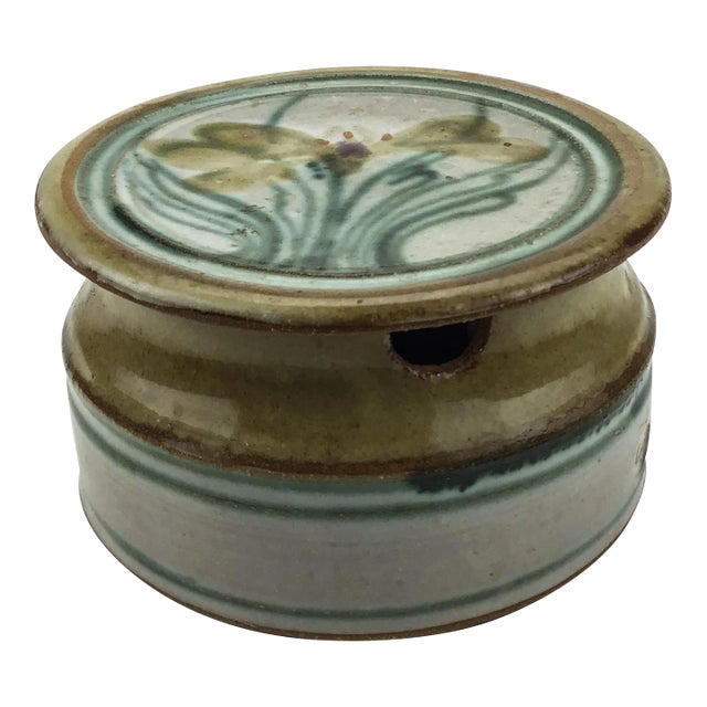 Vintage Hand Thrown Stoneware Salt Cellar Sugar Bowl For Sale