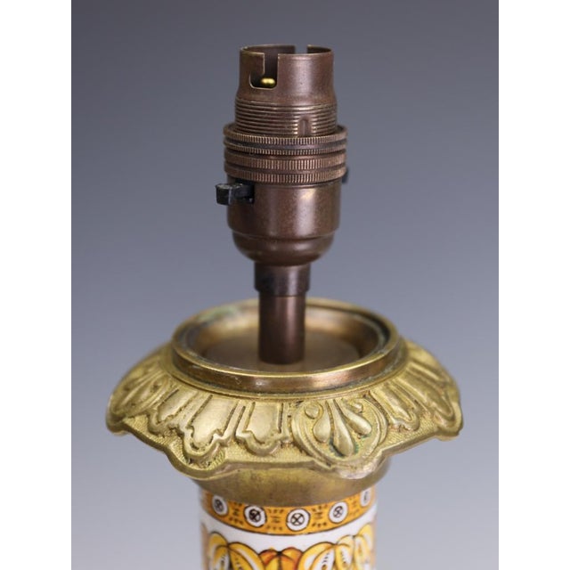 White Antique Neo-Renaissance Italian Majolica Porcelain Table Lamps, 1880, Set of 2 For Sale - Image 8 of 18
