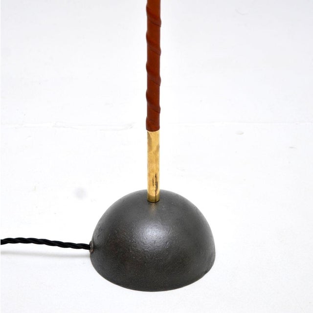 Vintage Swedish Leather Bound Floor Lamps, 1970, Set of 2 For Sale - Image 4 of 10