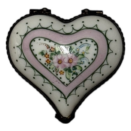 Antique Porcelain Heart Limoges Box For Sale