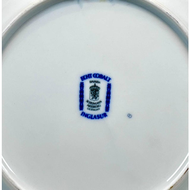 Arzberg 1970s Porcelain Wall Plate Die Falkenbeize Real Cobalt Arzberg For Sale - Image 4 of 4