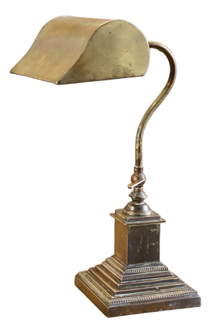 Early 20th Century Edwardian Brass Bankers Desk Lamp, 1900s