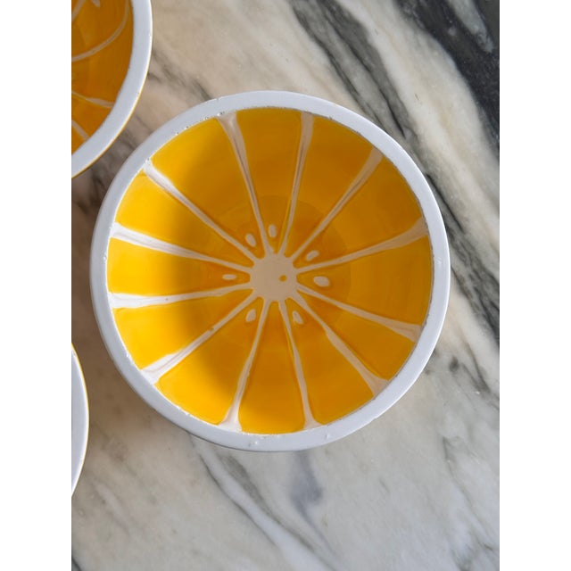 Majolica Style Vintage Lemon Motif Bowls - Set of Four For Sale - Image 10 of 15