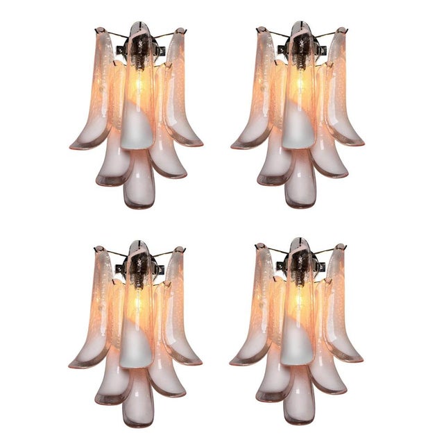 Italian Petal Murano Sconces, 1990s, Set of 2 For Sale - Image 4 of 10