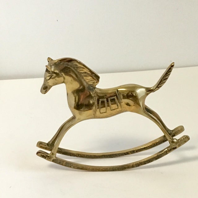 Vintage Brass Rocking Horse Statue Chairish