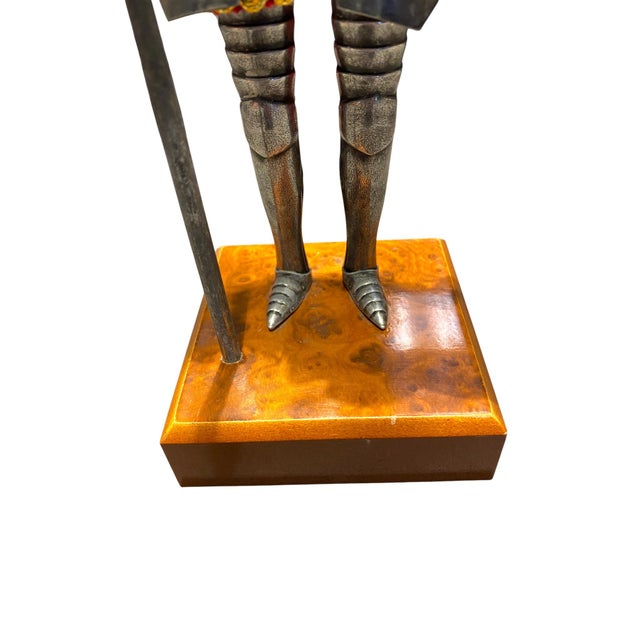 Vintage Don Quixote Sculpture in Metal Armor For Sale - Image 4 of 14
