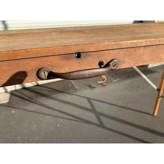 1930s Industrial Wallpaper Hangers Folding Table or Desk For Sale In West Palm - Image 6 of 12