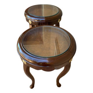 Mid 20th Century Pair or Single French Mahogany and Burl Low Side or Coffee Tables For Sale