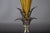 Brass and Silver-Toned Table Lamp with Leaf Base and Pleated Shade, 1960s For Sale - Image 9 of 15