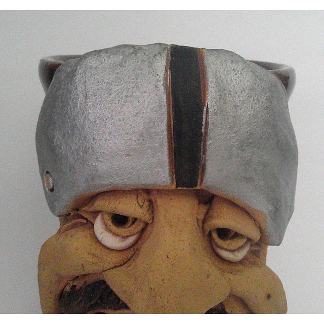 Vintage 1997 Elizabeth Signed Ugly Mug/Face Pottery Mug Football Player Pristine For Sale In Dallas - Image 6 of 9