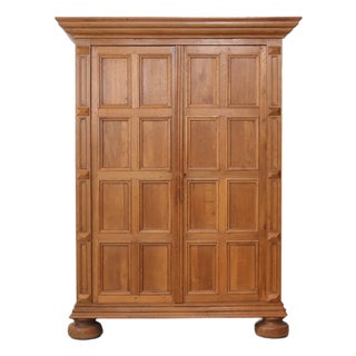 Antique Oak Panel Cabinet, 1890s For Sale
