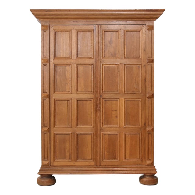 Antique Oak Panel Cabinet, 1890s For Sale