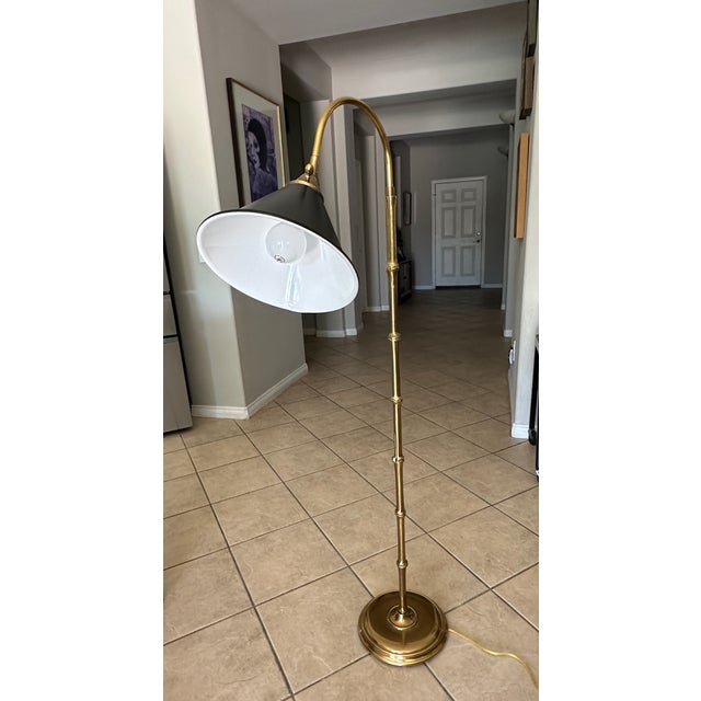 Late 20th Century Frederick CooperSolid Brass Faux Bamboo Floor Lamp For Sale - Image 9 of 17