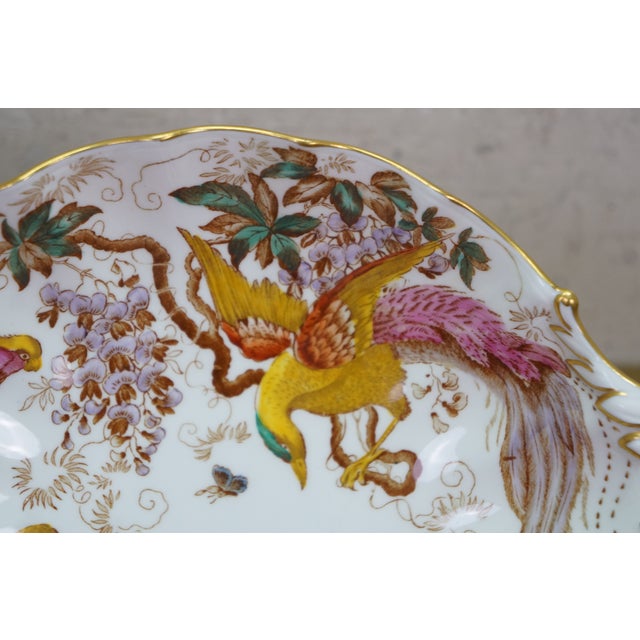 Early 20th Century Vintage Royal Crown Derby Olde Avesbury Phoenix Footed Dish Compote For Sale - Image 5 of 14