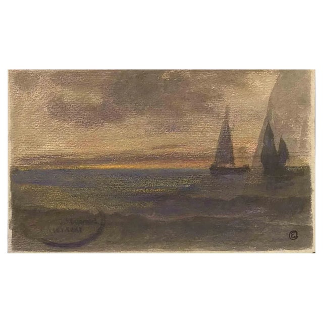 Edmond Cuisinier, Landscape, Original Watercolor, Early 20th Century For Sale