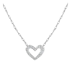 Heart Shaped Pave Diamond Necklace 1.00cttw 16"