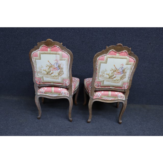 Red Louis XV Style Walnut Side Chairs – Pair For Sale - Image 8 of 11